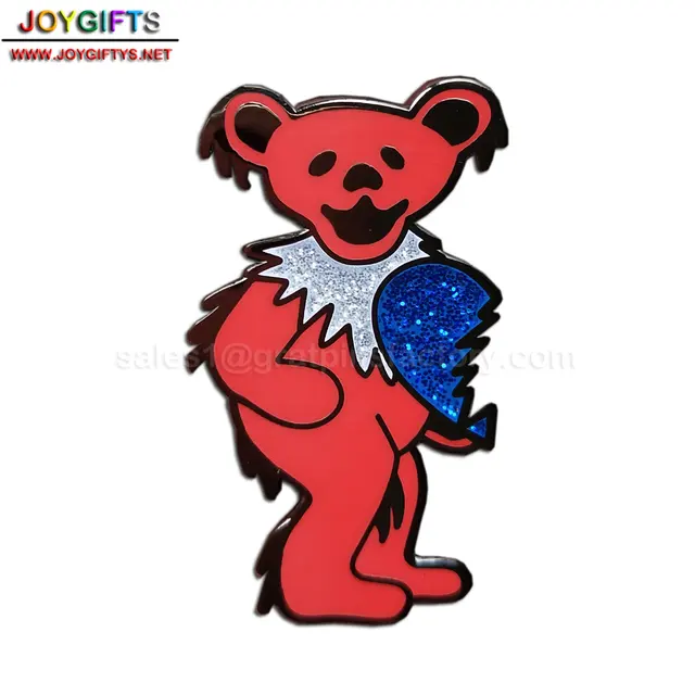 White Glitter Bear Pin